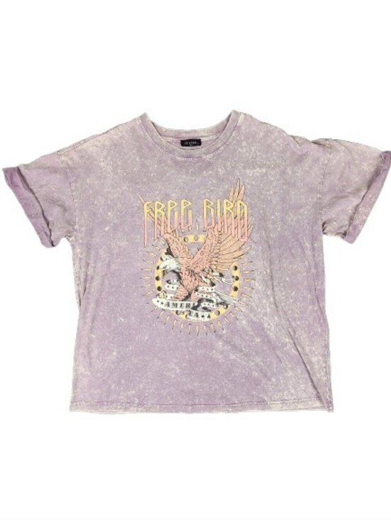 zutter Tops - Zutter Free Bird Lavender Graphic Tee Streetwear Retro Style Womens Small